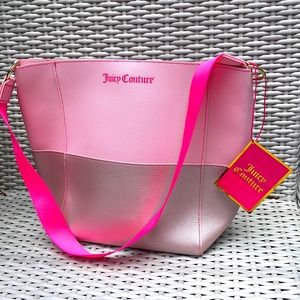 NWT- Juicy Couture Pink & Metallic Silver Tote Bag